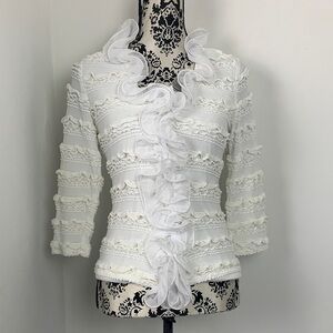 Vintage Frank Lyman White Ruffle Top